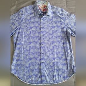 Beautiful Robert Graham L/S shirt stunning violet design Size XL 23"x31"